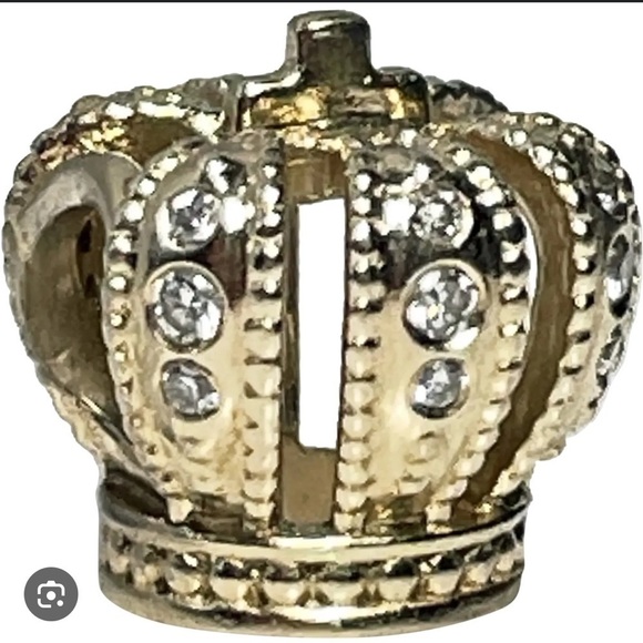 Pandora Yellow Gold Diamond Crown Retired - Picture 1 of 4